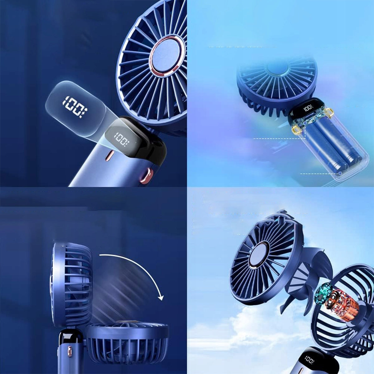 PORTABLE FAN MINI Handheld Fan for USB Adjustable Small Power supply rechargeable battery
