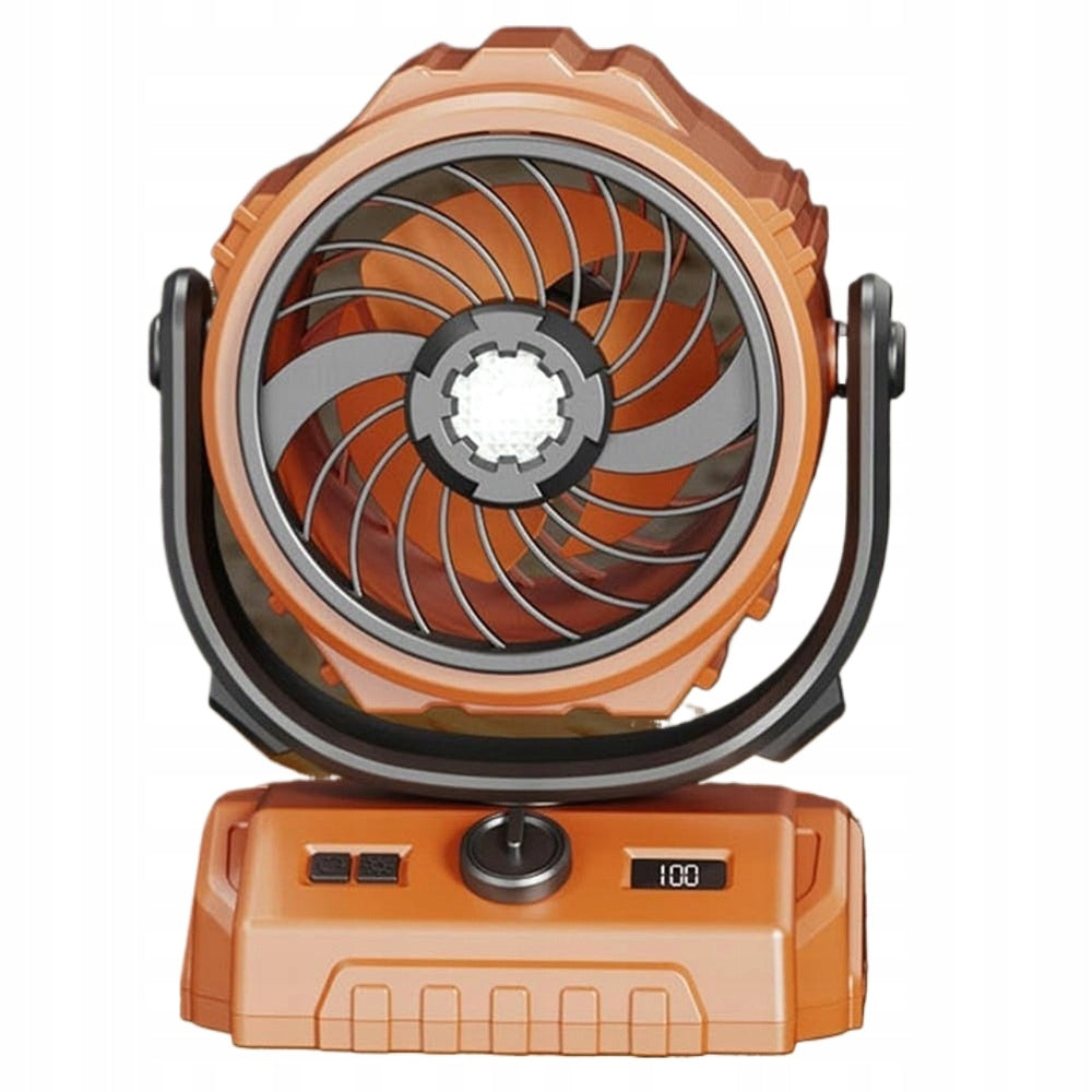 PORTABLE FAN WITH 300° HOOK AND LED FOR CAMPING AND TOURISM