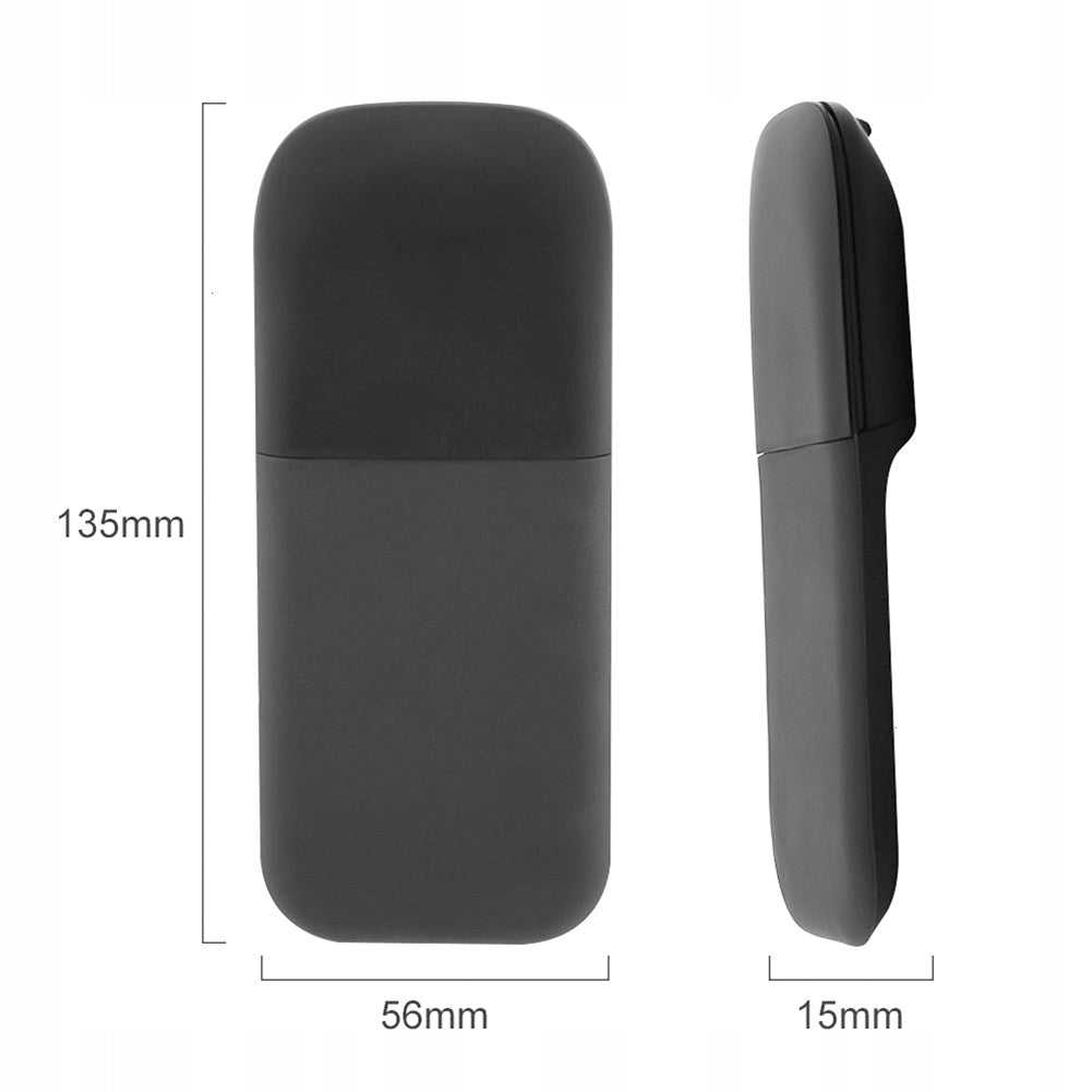 PORTABLE FOLDABLE WIRELESS BLUETOOTH MOUSE BLACK Batteries included no