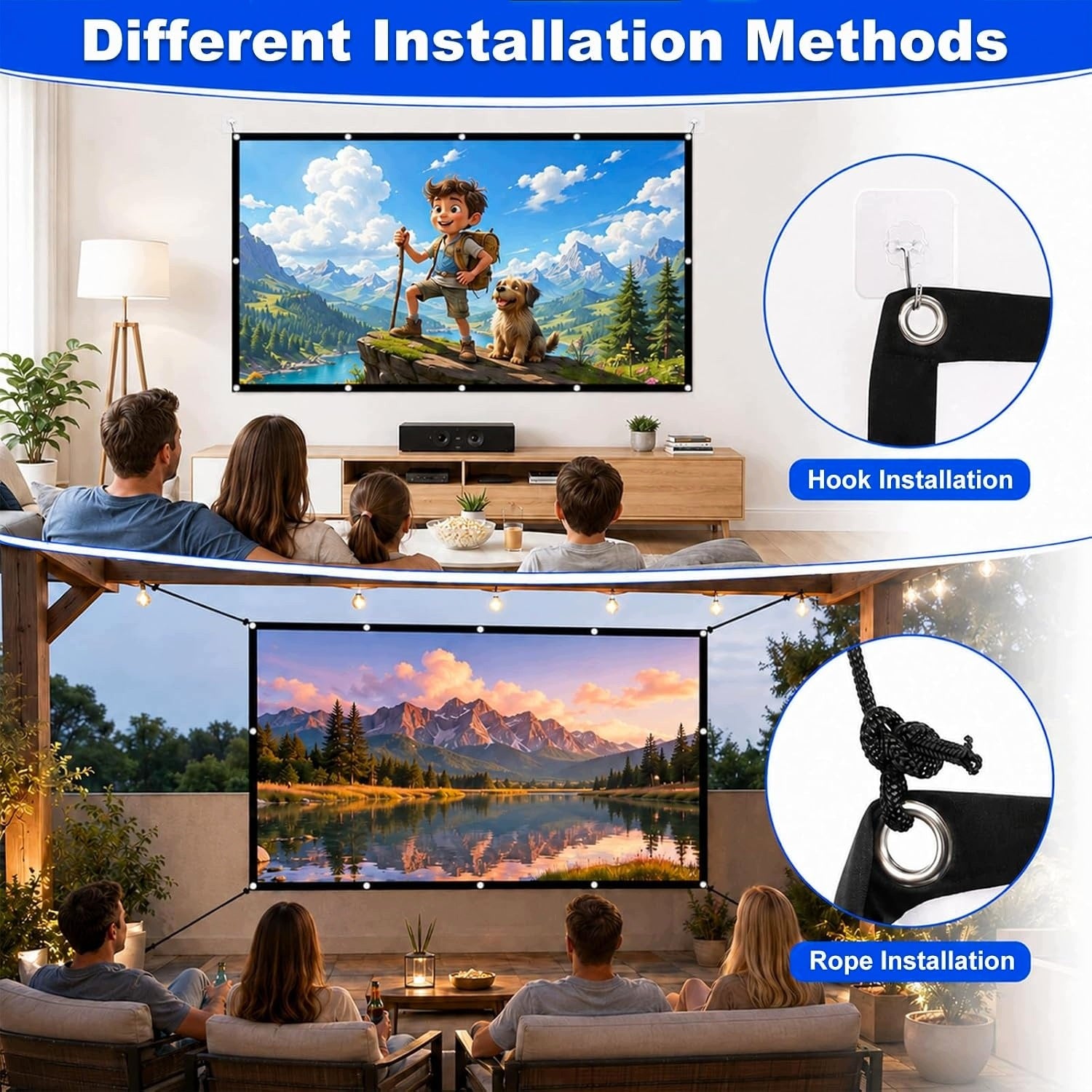 PORTABLE FOLDED PROJECTION SCREEN 120 INCH 16 9 HD DOUBLE SIDED Brand HD