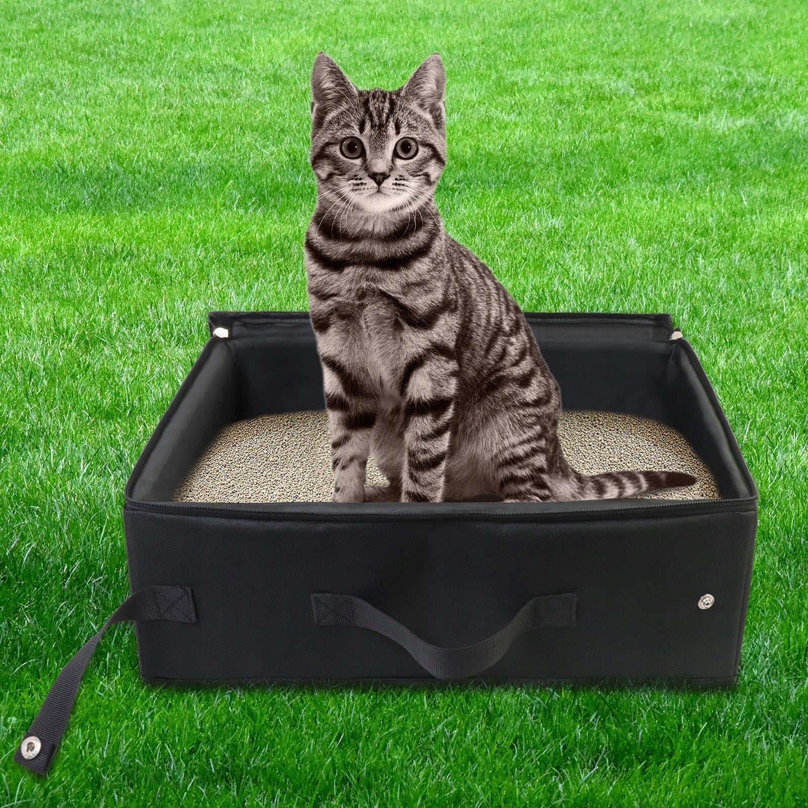 PORTABLE FOLDING LARGE INDOOR LITTER BOX FOR CAT 31X40X14 CM Manufacturer code 2111230023411