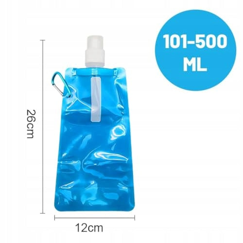 PORTABLE FOLDING WATER BAG 6PCS 500ML FLEXIBLE PORTABLE BAG Kind breathing monitor