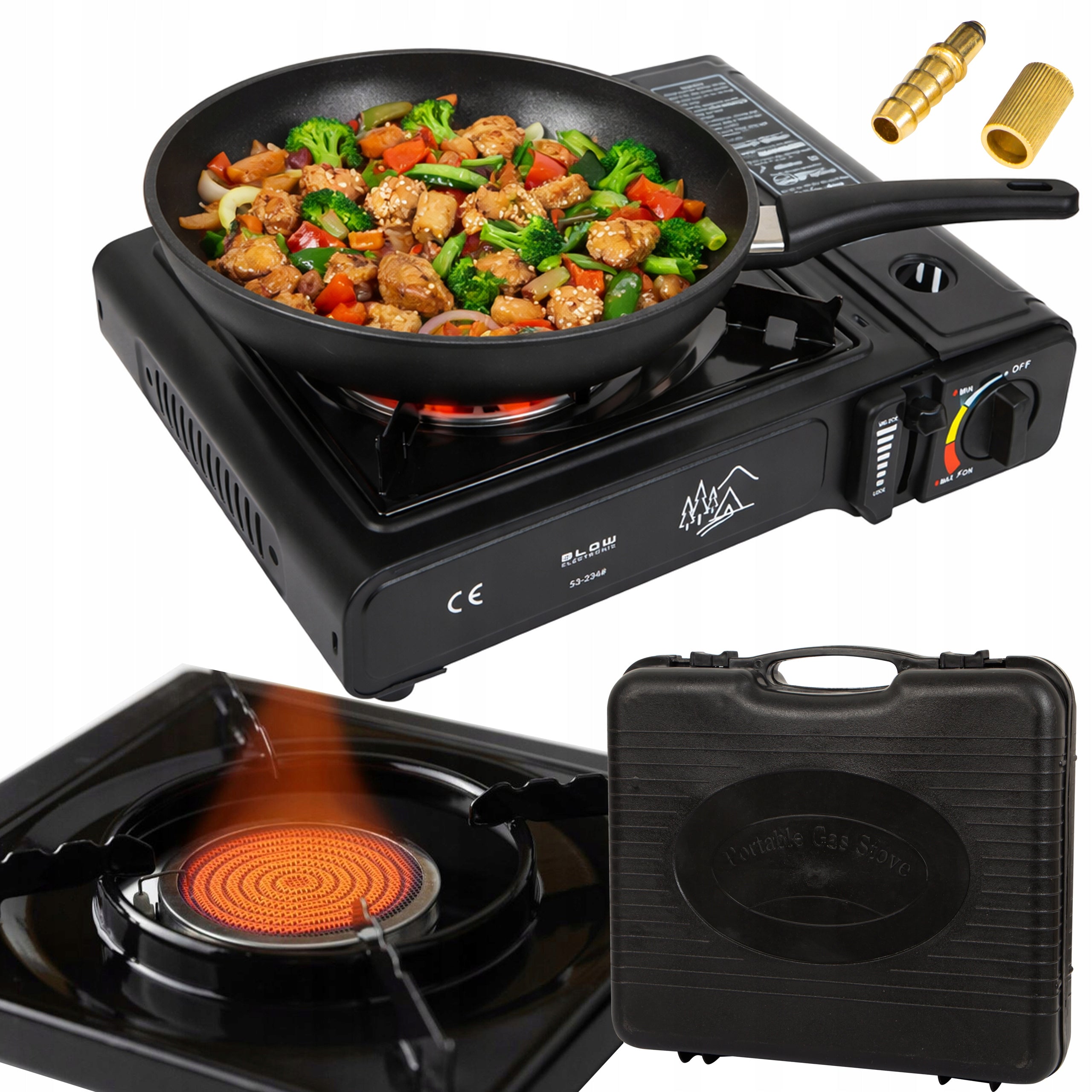 PORTABLE GAS TOURIST STOVE WITH REDUCER + 2IN1 CASE