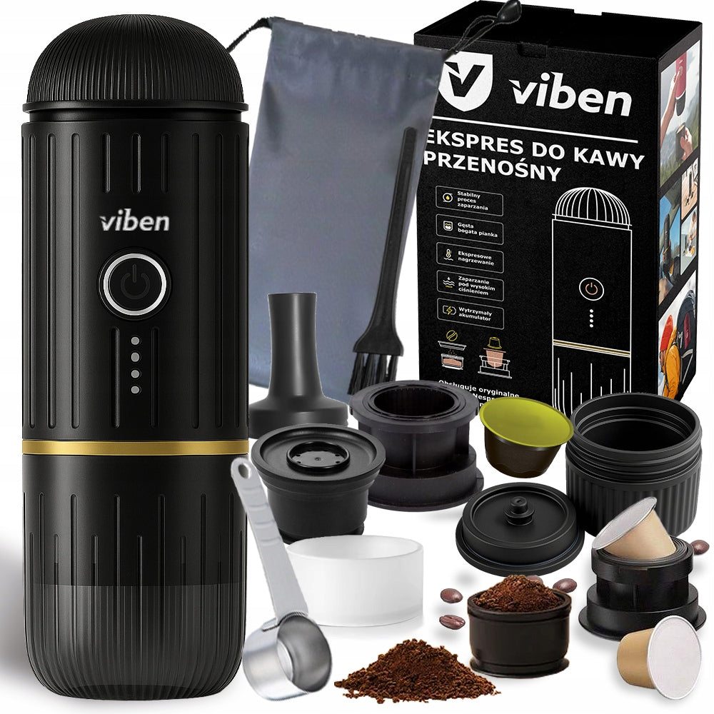 PORTABLE GROUND COFFEE MAKER CAR CAPSULES WIRELESS 100W
