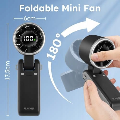 PORTABLE HANDHELD TURBO FAN 5 SPEEDS FOLDABLE UP TO 180 Packaging status original