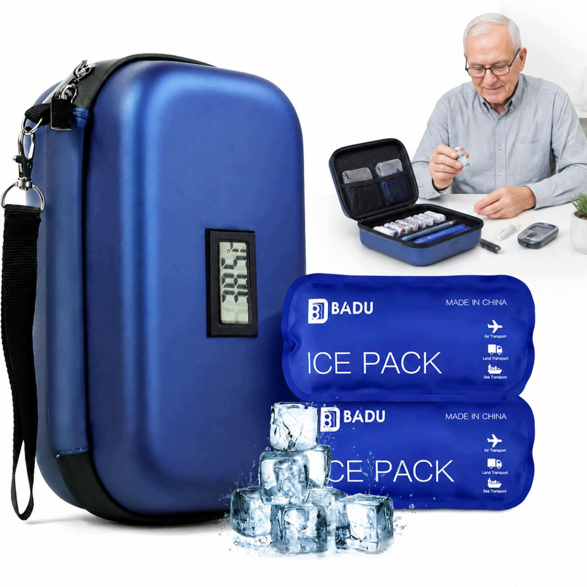 PORTABLE INSULIN COOLING CASE DIABETIC CASE + °F DISPLAY