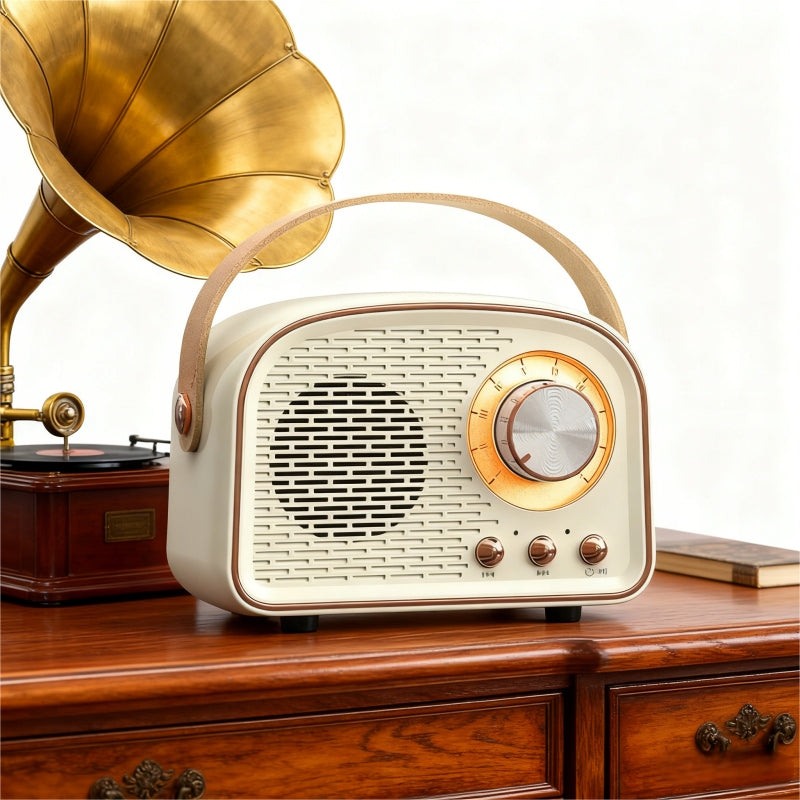 PORTABLE KITCHEN RADIO FM BLUETOOTH RETRO USB SD AUX MP3 FOR BATTERY Packaging status original