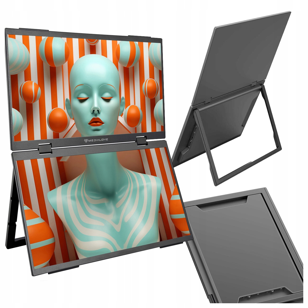 PORTABLE LED DUAL MONITOR FOR LAPTOP 15,6 INCH VESA BUILT-IN STAND