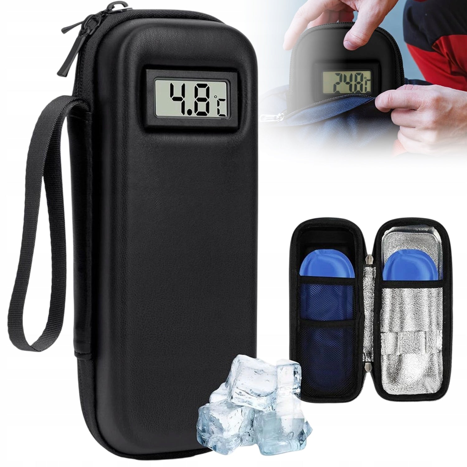 PORTABLE MEDICAL COOLER WITH TEMPERATURE DISPLAY THERMAL BAG