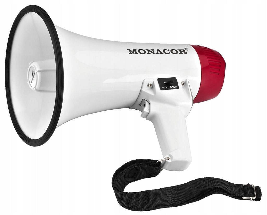 PORTABLE MEGAPHONE FOR MARCHES PROTESTS FOR GUIDE LOUD SIREN + BELT