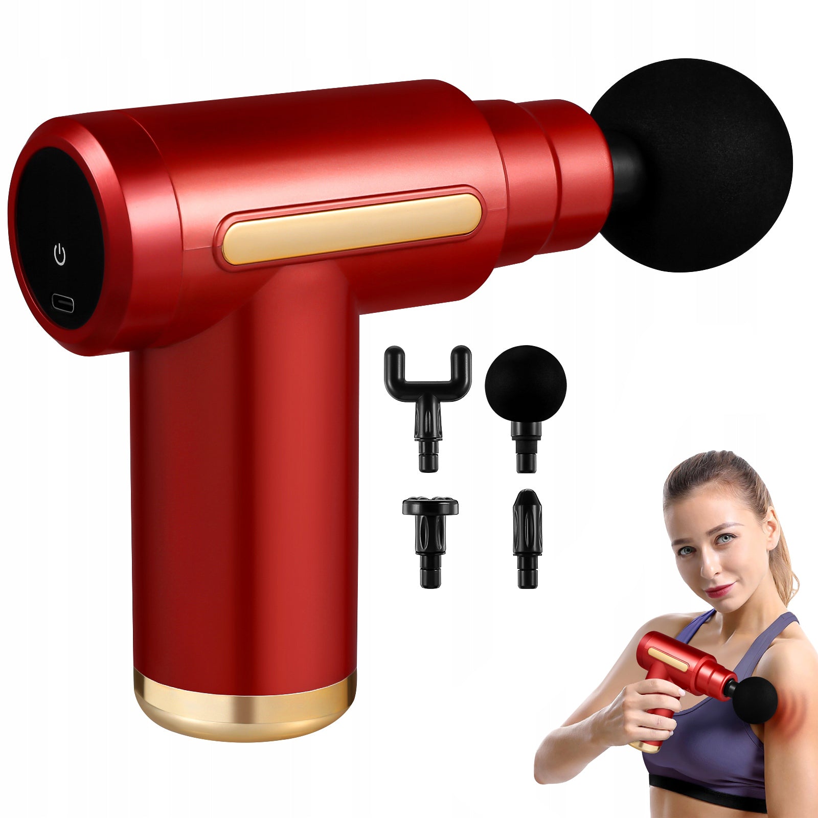 PORTABLE MINI MASSAGE GUN FOR GYM, MASSAGE PRO back