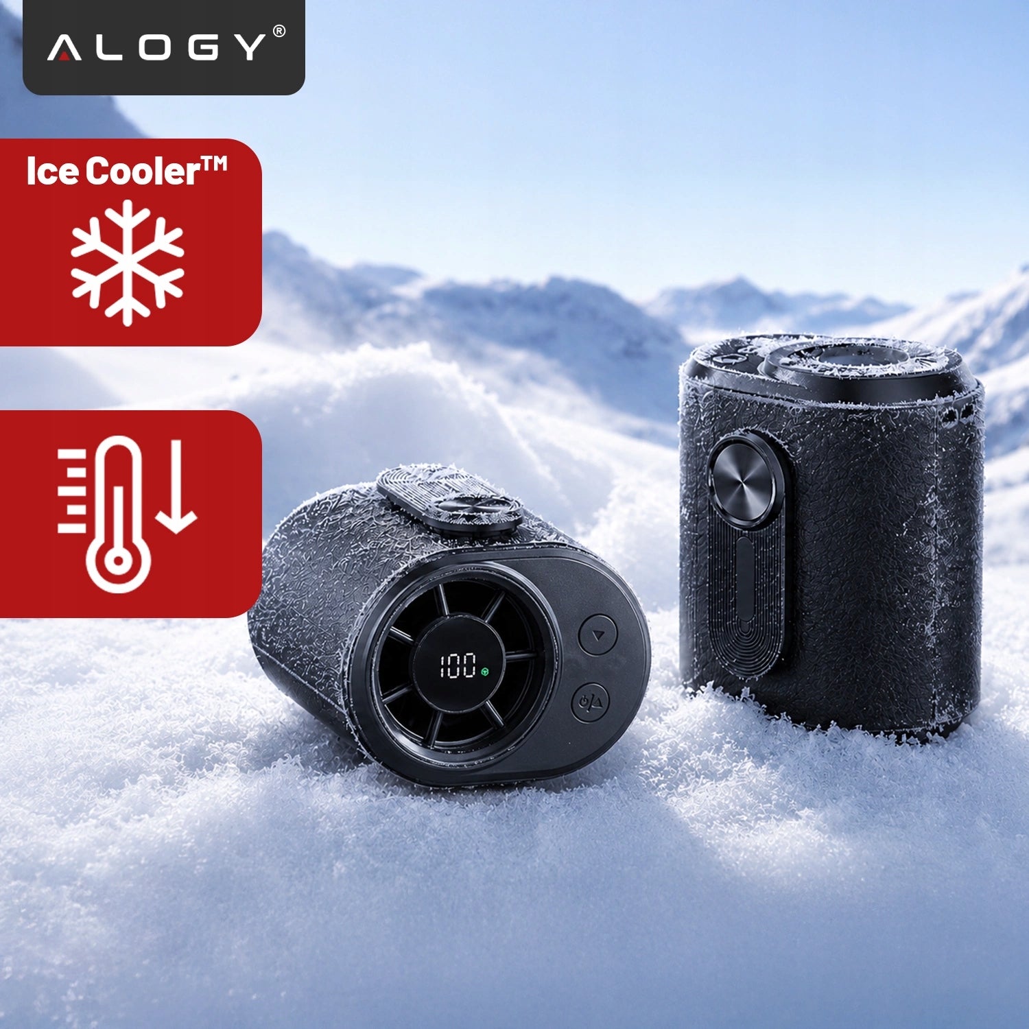 PORTABLE MINI PERSONAL FAN FOR NECK BELT FIT , Black Brand Alogy