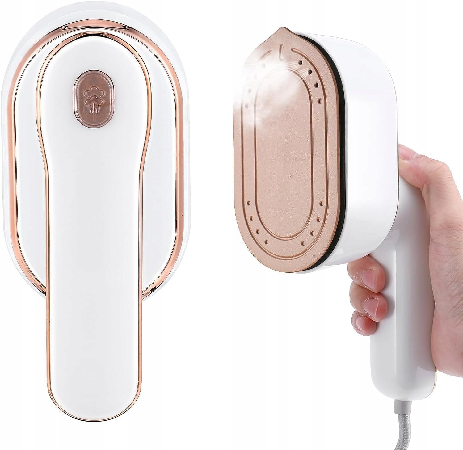PORTABLE MINI STEAM IRON 1000W FOLDING FAST HEATING 10S WHITE