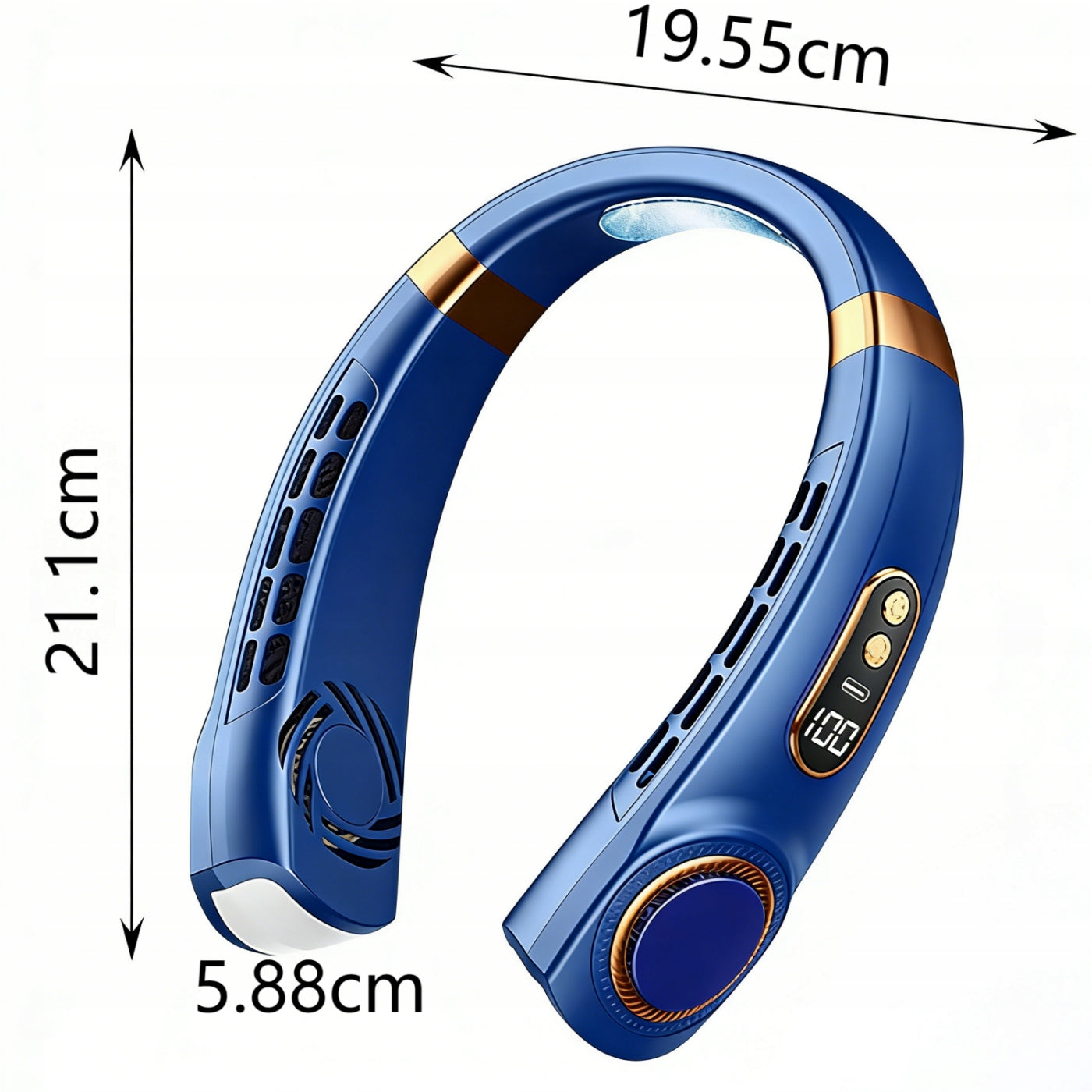 PORTABLE NECK FAN WITH LED 1800MAH MINI AIR CONDITIONER 5 SPEEDS Brand sennifar