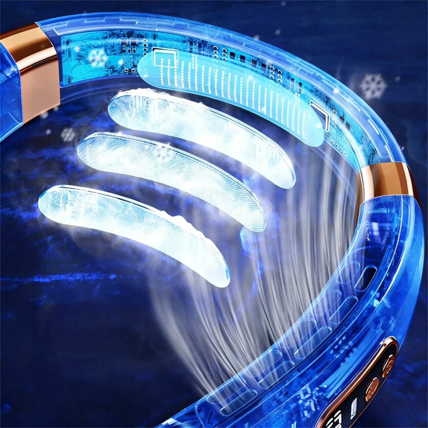 PORTABLE NECK FAN WITH LED 1800MAH MINI AIR CONDITIONER 5 SPEEDS Functions ionization