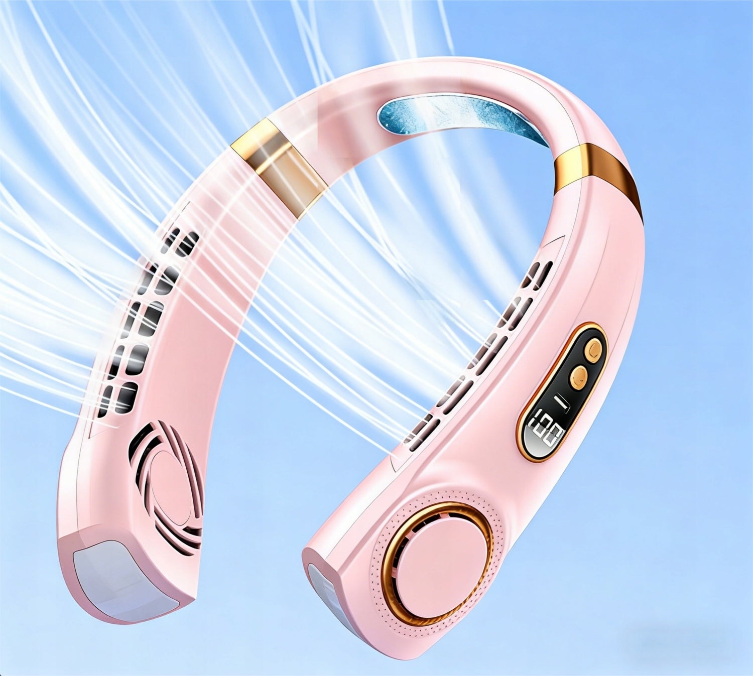 PORTABLE NECK FAN WITH LED 8000MAH MINI AIR CONDITIONER 5 Fan type mini
