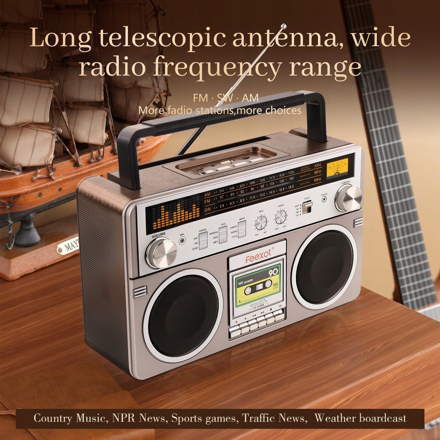 PORTABLE NETWORK RADIO BATTERY RETRO BLUETOOTH RECHARGEABLE FM AM Brand no brand