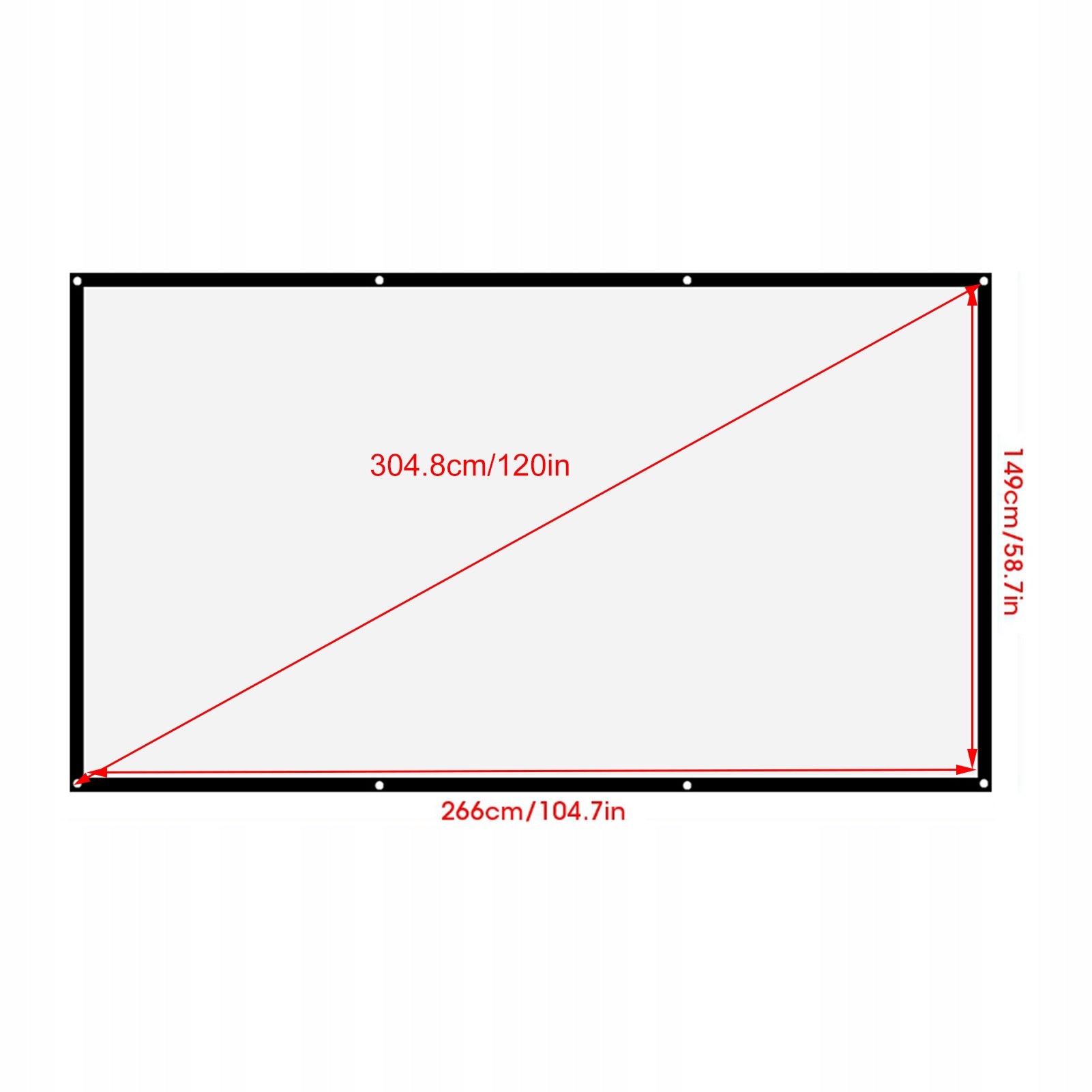 PORTABLE PROJECTION SCREEN 120 INCH 16:9 FOR PROJECTOR 266X149CM Model 2610