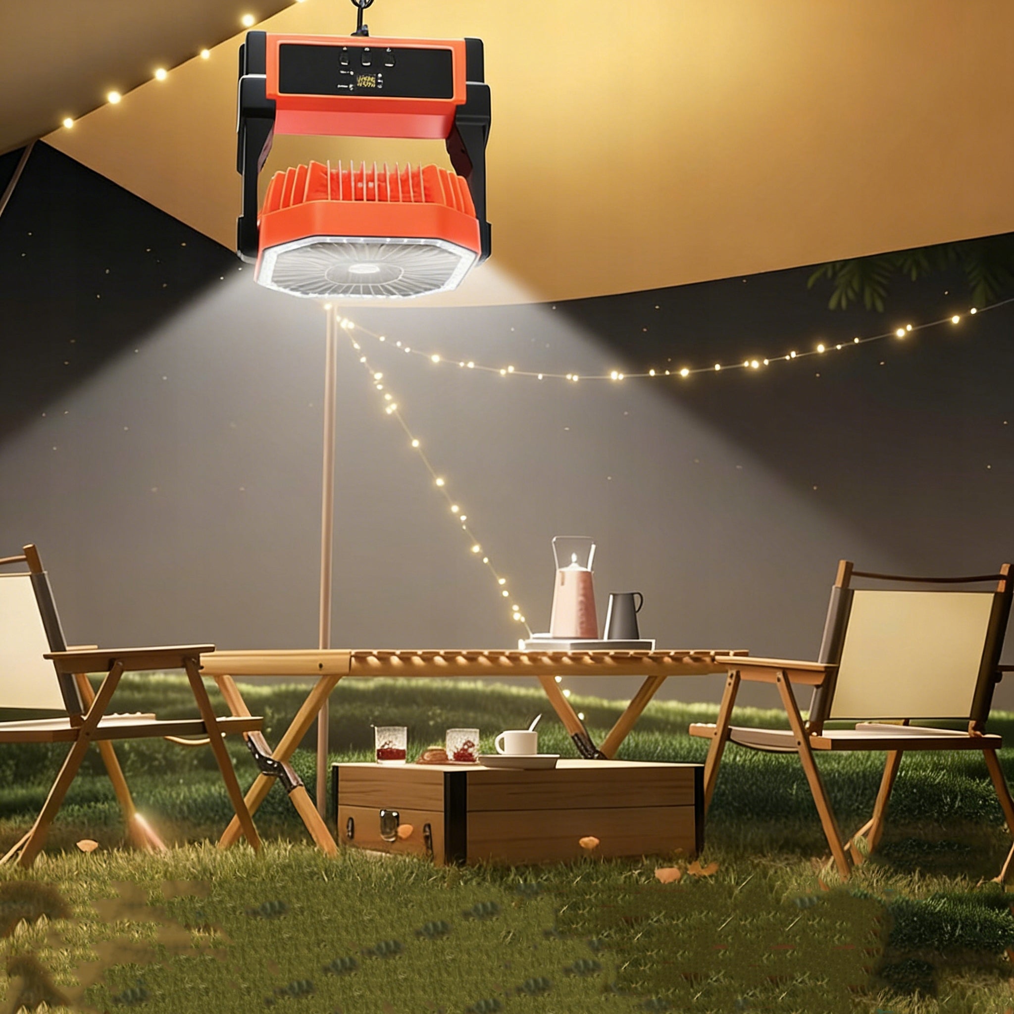 PORTABLE QUIET CAMPING FAN FOLDING 4 SPEEDS FOR TENT Brand no brand