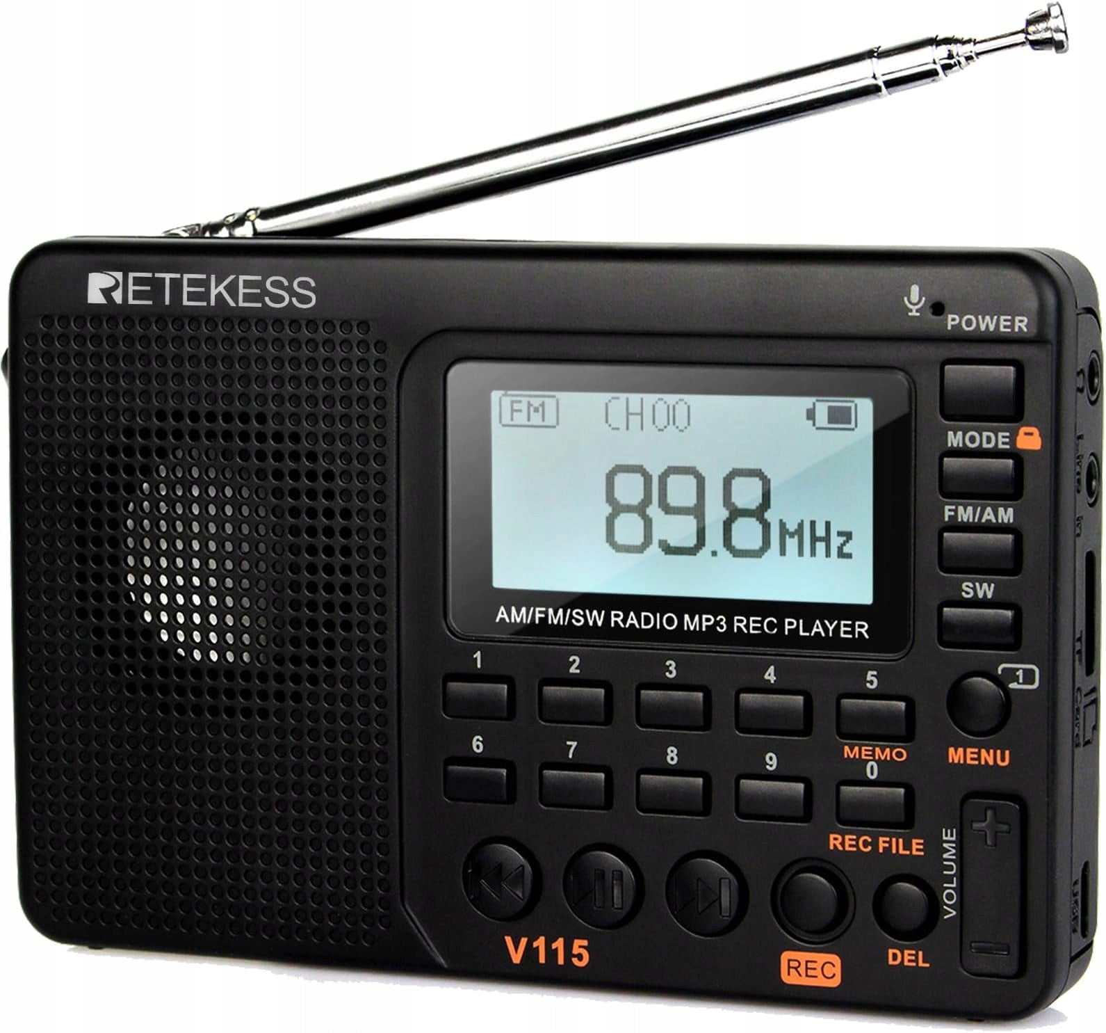 PORTABLE RADIO FM AM SW 3-BAND MP3 POCKET RECORDING