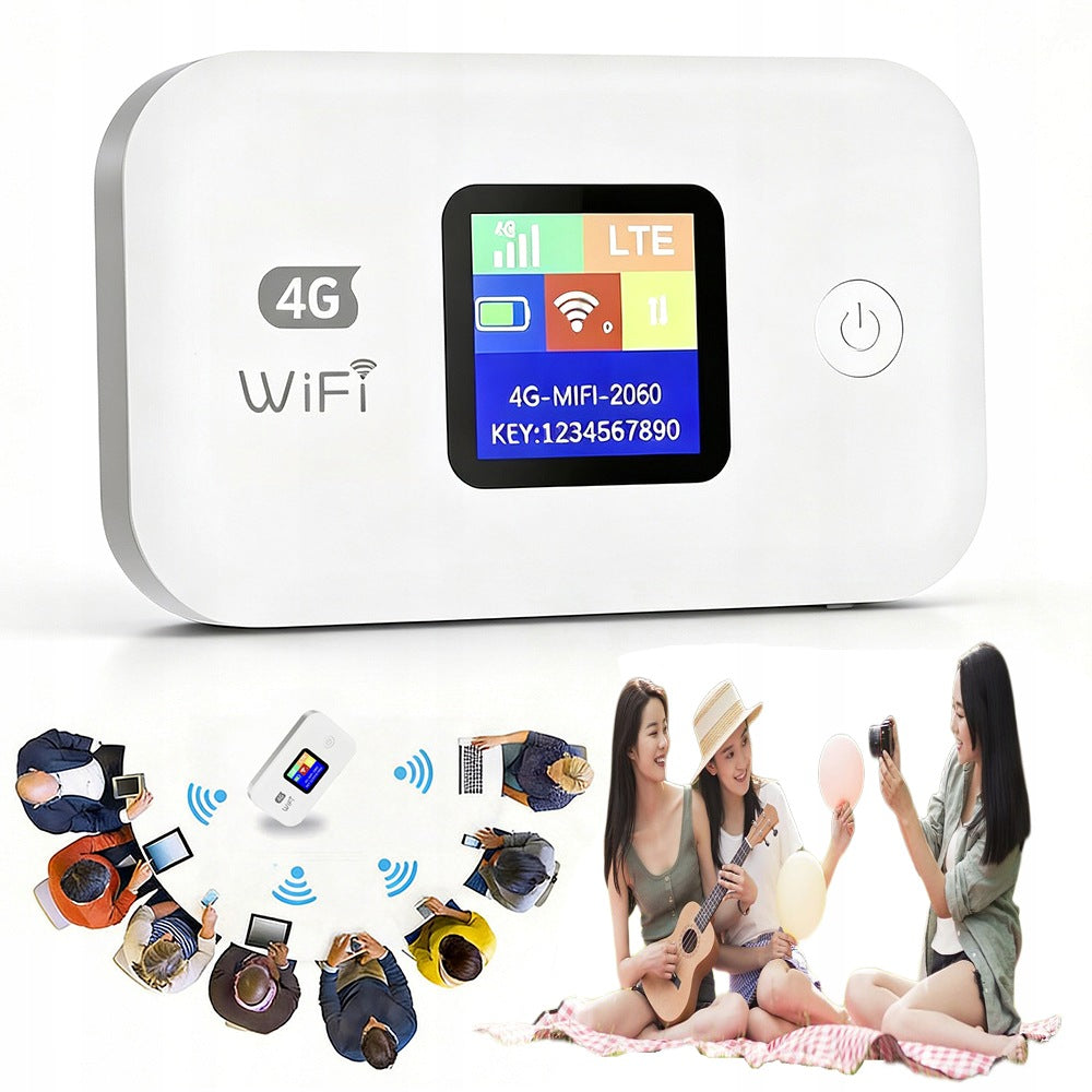 PORTABLE ROUTER 4G LTE HOTSPOT WIFI SIM SOCKET BATTERY 3000MAH WHITE