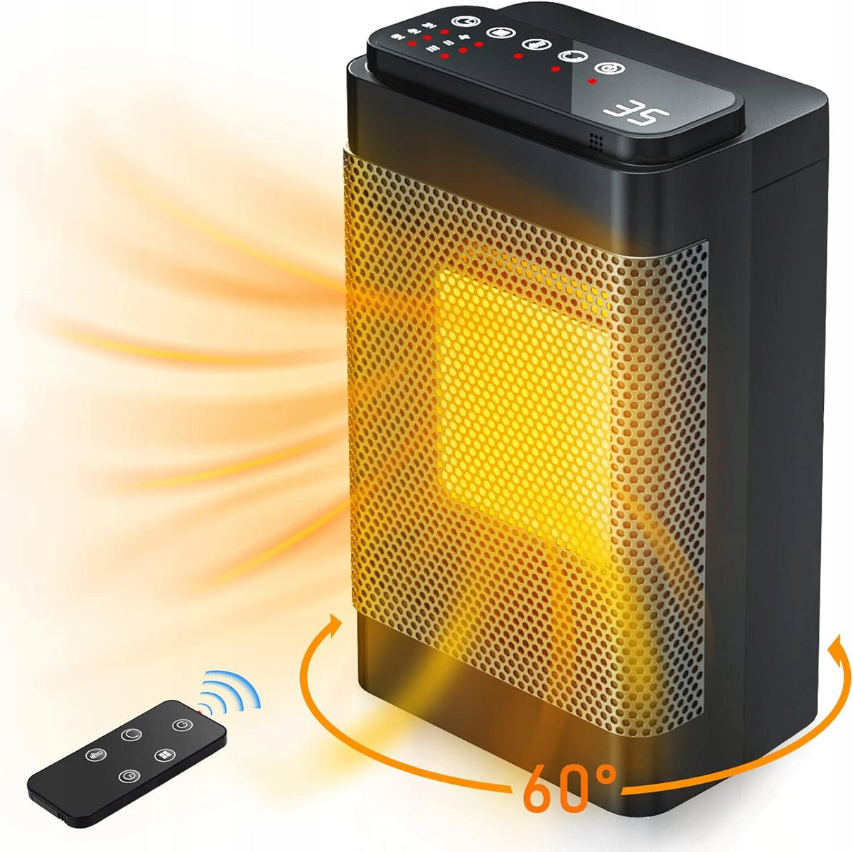 PORTABLE SMALL ELECTRIC HEATER FOR HOME DIGITAL THERMOSTAT 3 MODES