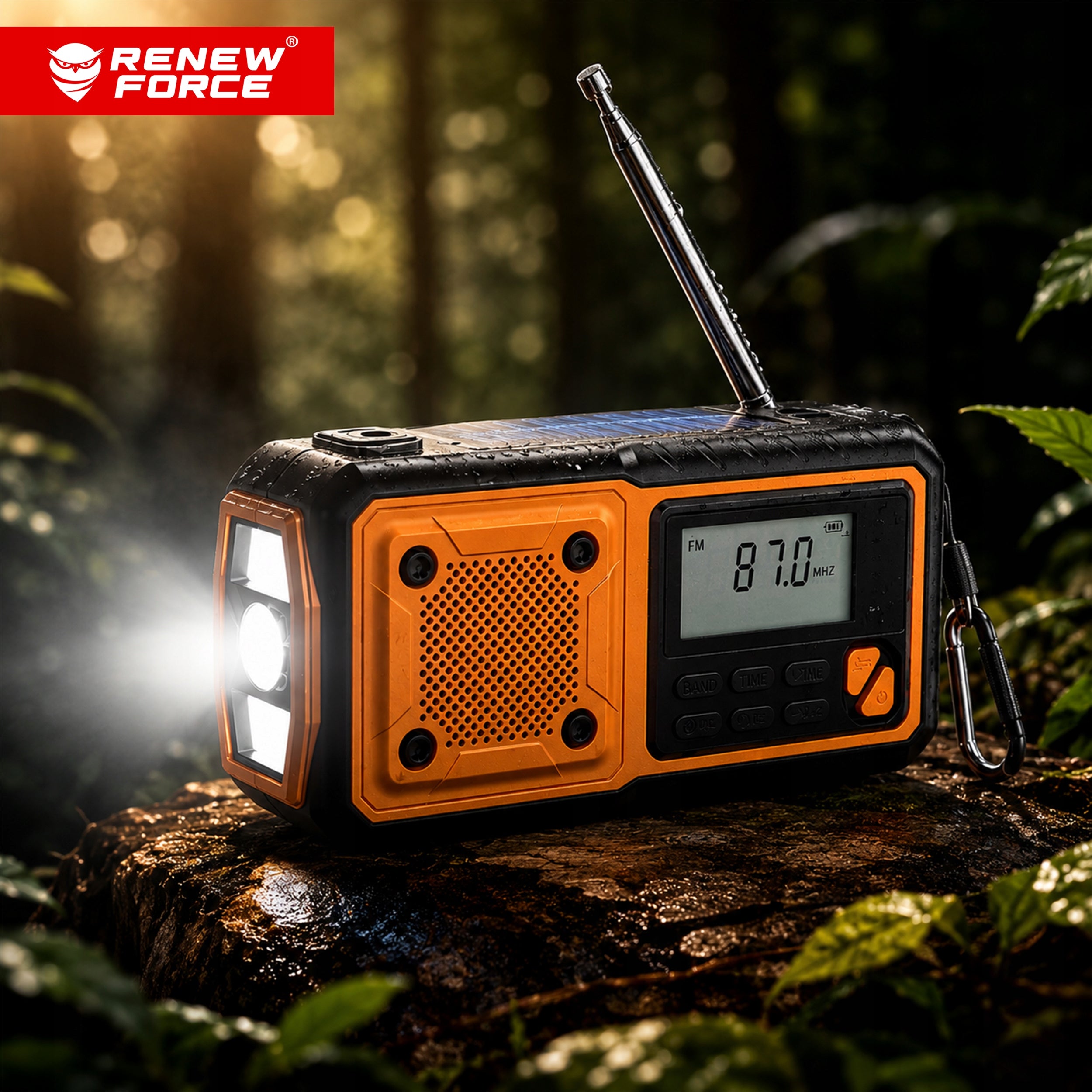 PORTABLE SOLAR RADIO CRANK ALARM DYNAMO EMERGENCY FLASHLIGHT 5000mAh USB-C Manufacturer code BUDOWLANE NA WAKACJE WYJAZD BIWAK SURWIWAL FM