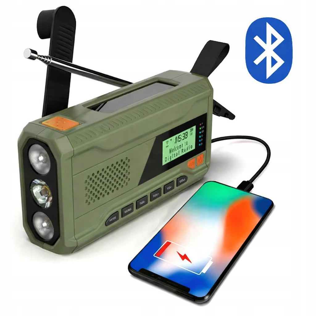 PORTABLE SOLAR RADIO CRANK SAUCE AI&JL DYNAMO EMERGENCY FLASHLIGHT POWERBANK Manufacturer code RADIO PRZENOŚNE AWARYJNE