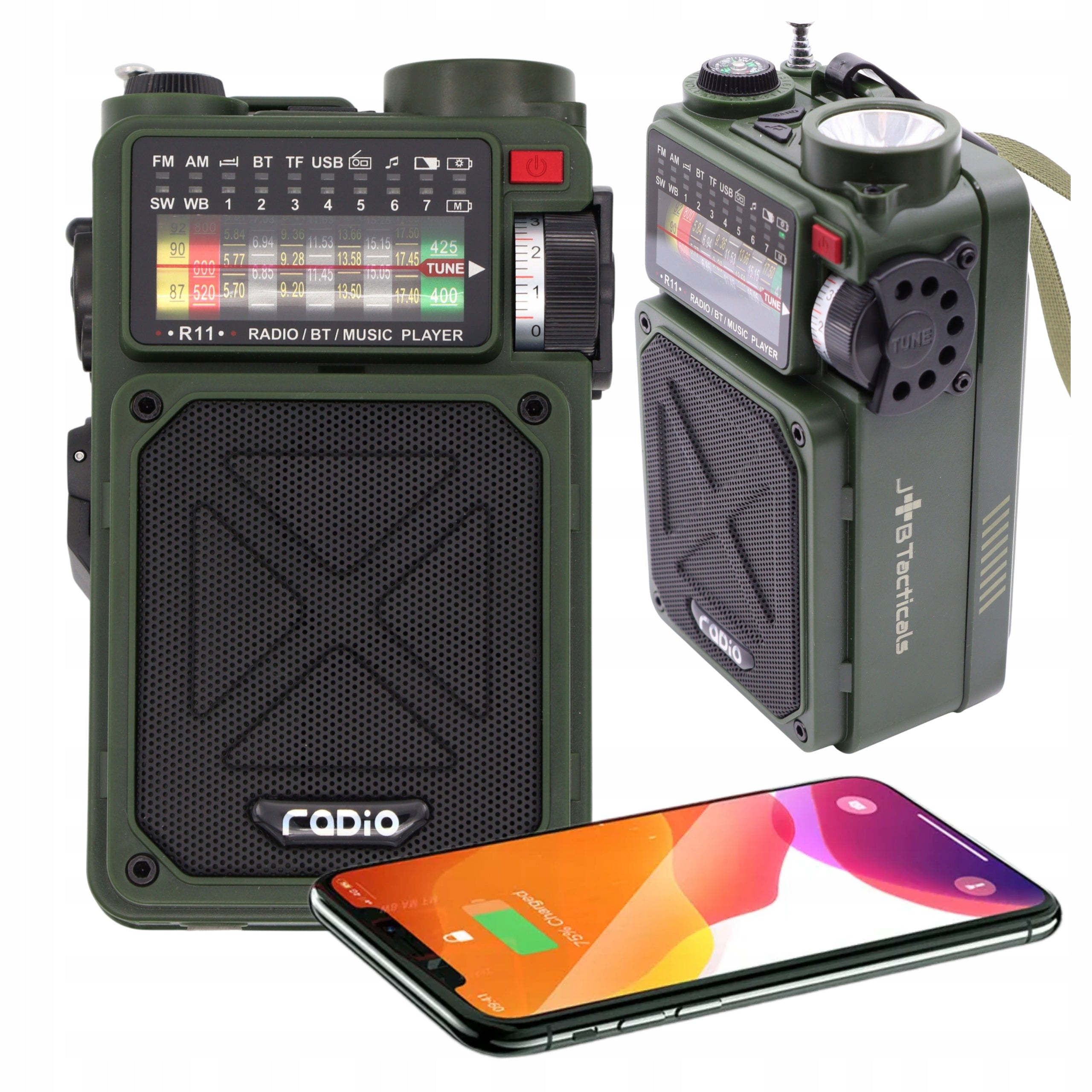 PORTABLE SOLAR RADIO EMERGENCY KITCHEN CRANK DYNAMO FLASHLIGHT SOS 4000mAh