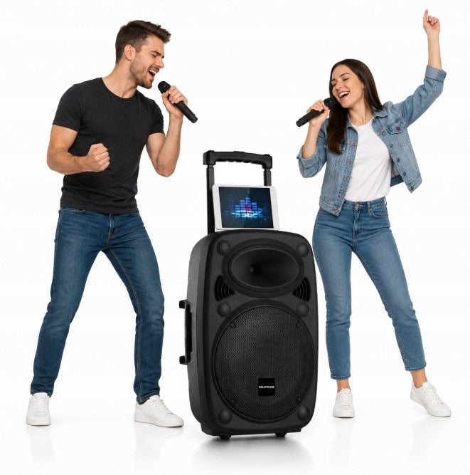PORTABLE SOUND SYSTEM BLUETOOTH RADIO SPEAKER SD USB AUX MICROPHONE