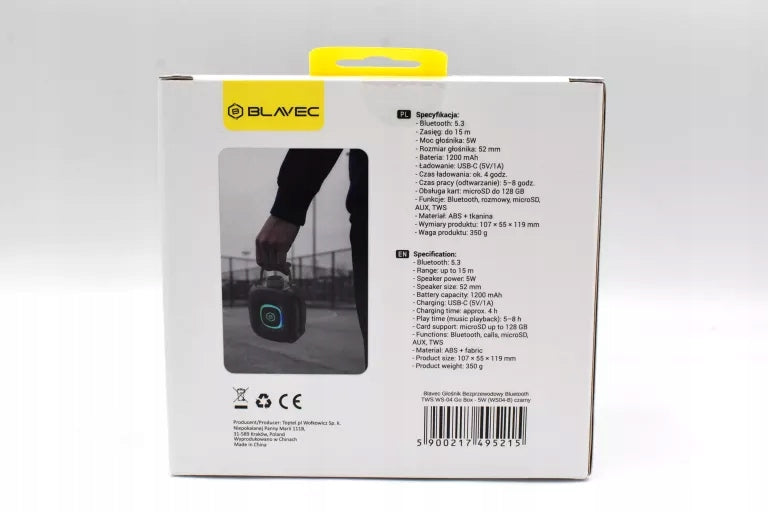PORTABLE SPEAKER BLAVEC WS-04 BLACK 5 IN Functions control with a smartphone