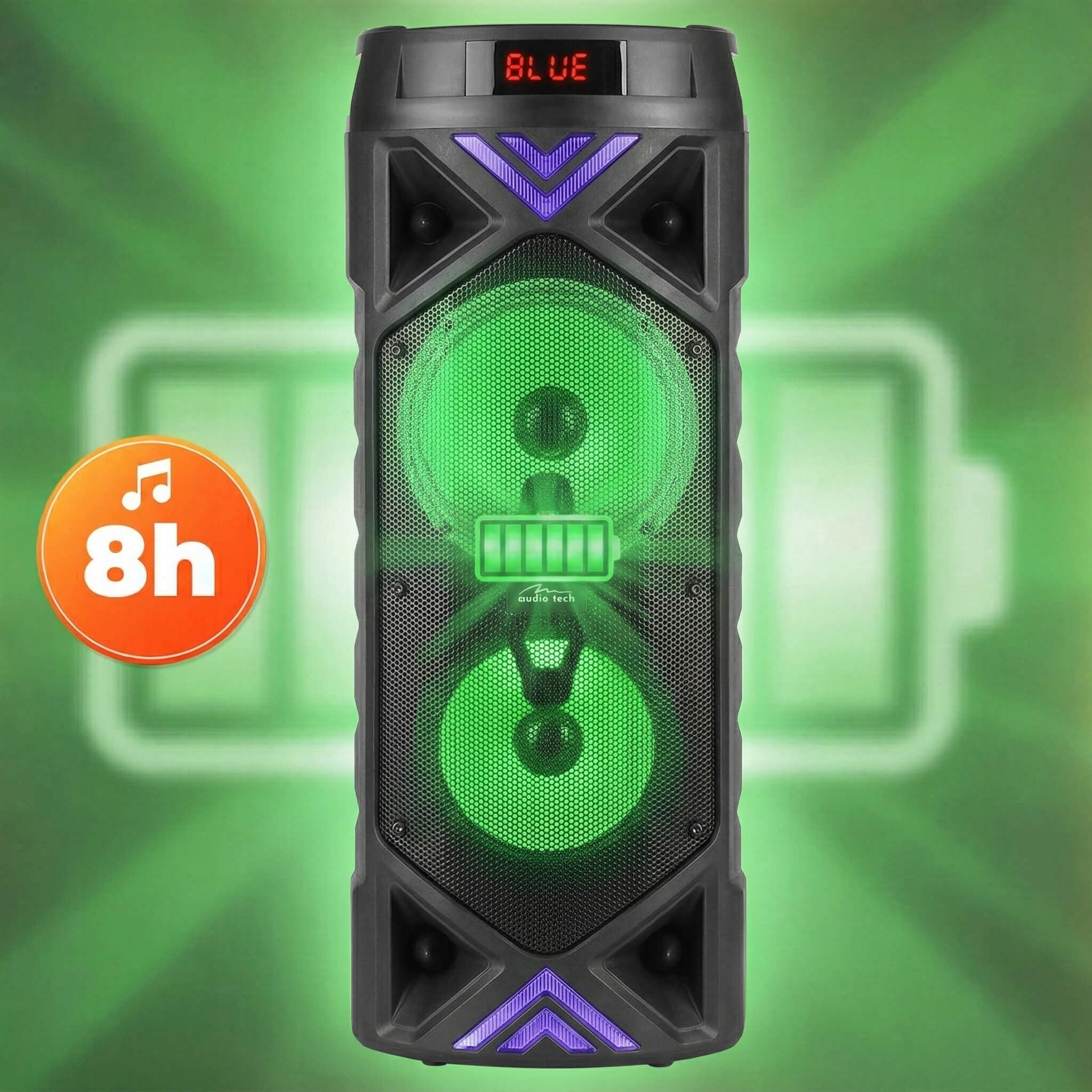 PORTABLE SPEAKER BOOMBOX + MEDIA-TECH WITH BLUETOOTH MICROPHONE KARAOKE 50W Manufacturer code 5906453180755