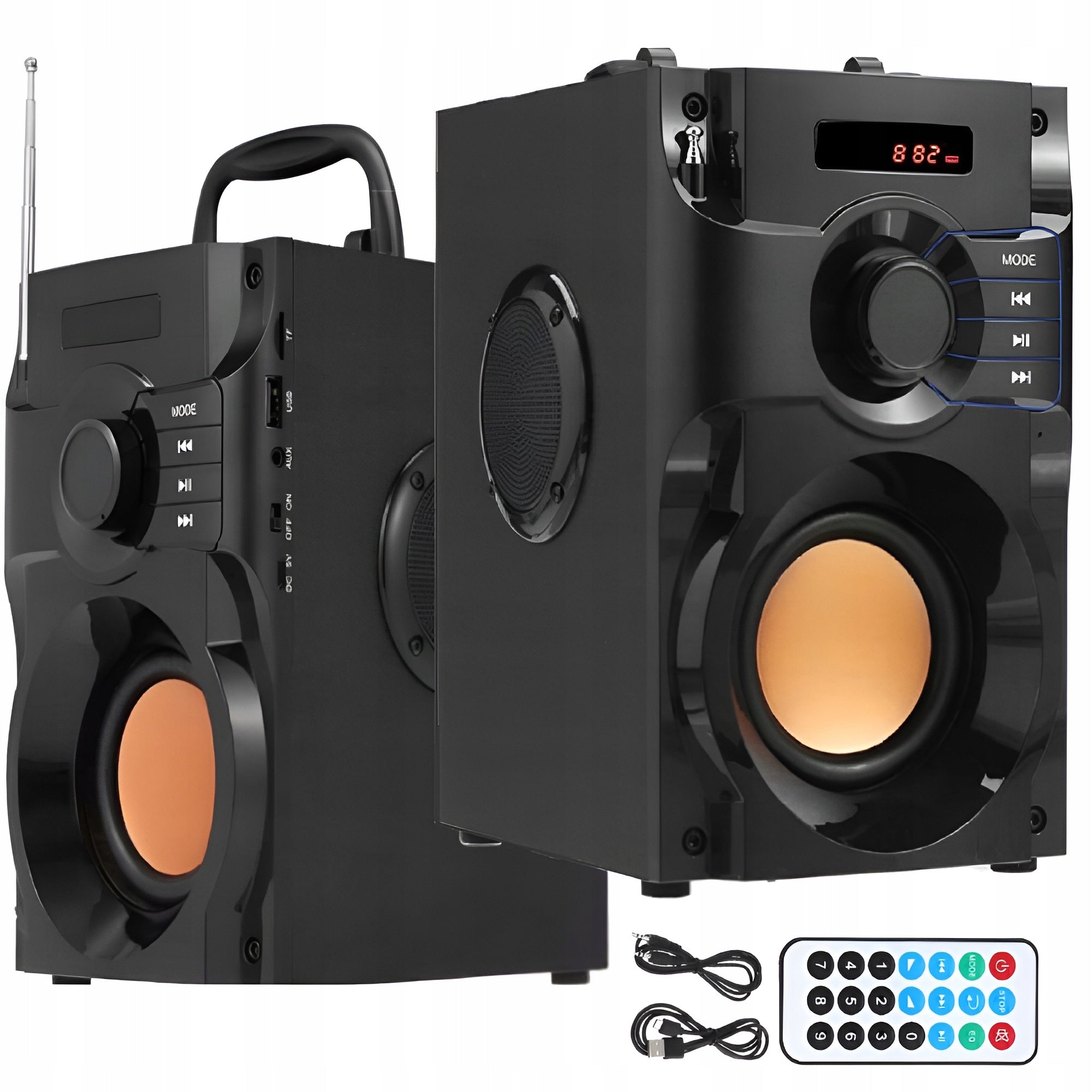 PORTABLE SPEAKER FORTRADE WIRELESS BOOMBOX BLACK USB MICROSD BASS