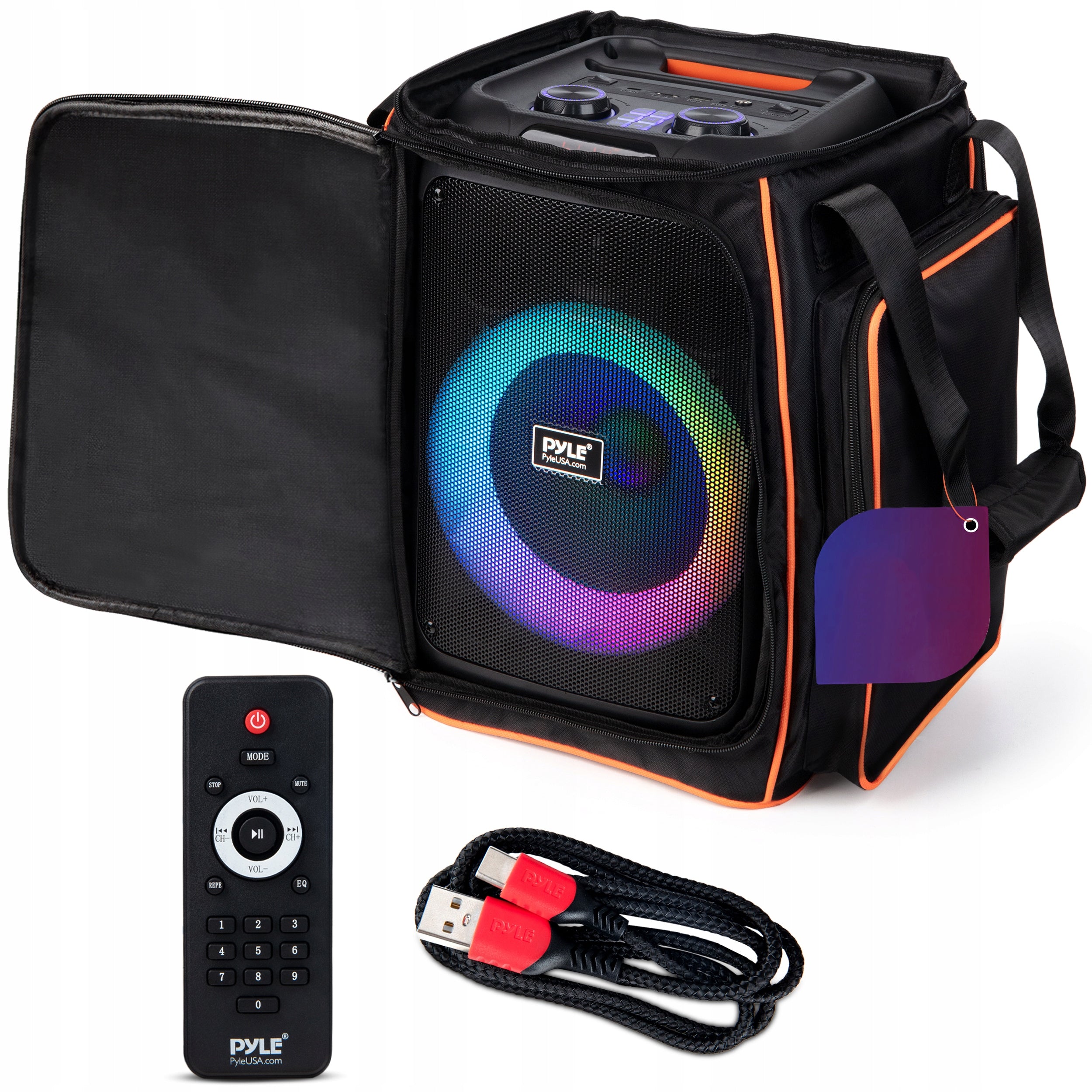 PORTABLE SPEAKER LED FUNCTION BLUETOOTH BAG REMOTE CONTROL PARTYBOX