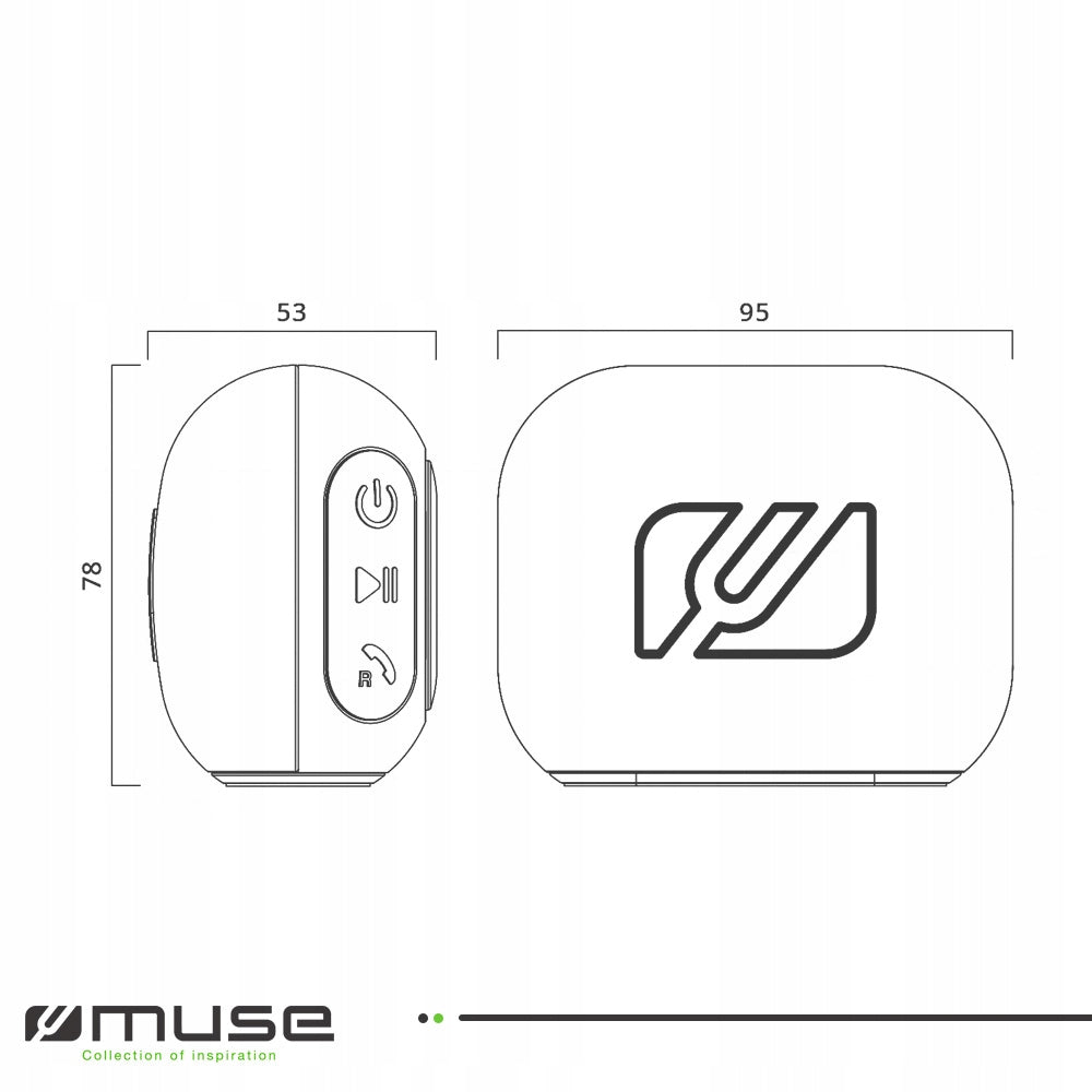 PORTABLE SPEAKER MUSE BLUETOOTH BATTERY 7H OPERATION IPX4 UP TO 10M BLACK Model other