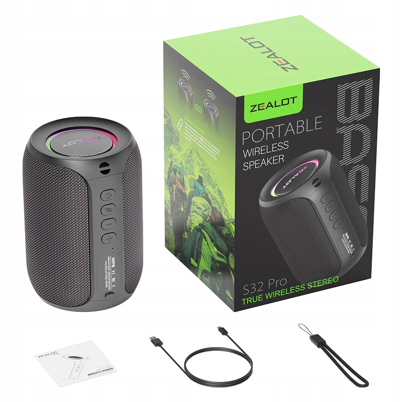 PORTABLE SPEAKER RGB BLUETOOTH 5.2 WATERPROOF WIRELESS AUX TWS 15W Batteries included yes