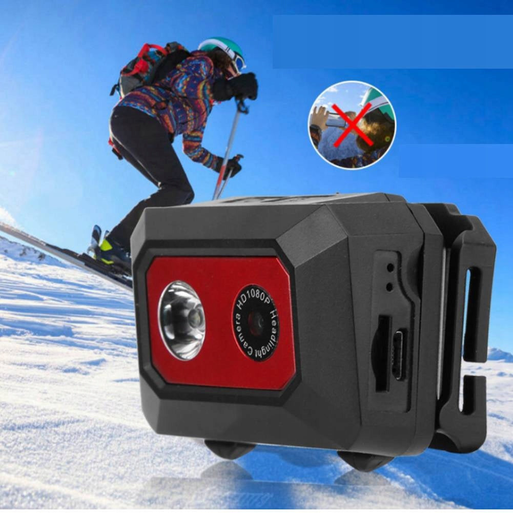 PORTABLE SPORTS CAMERA 1080P LED 3W HEAD MOUNTED RED Packaging status original