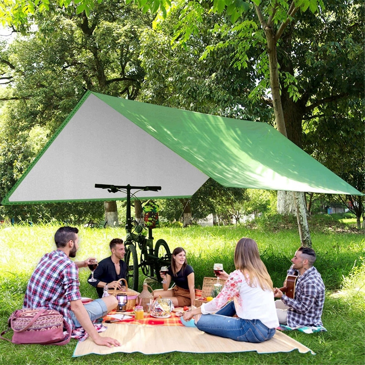 PORTABLE TARP CAMPING SHEET 3X3M WATERPROOF UV CAMPING TOURIST 9M² Manufacturer code chenxiaowen