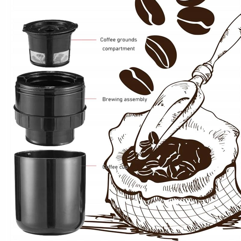 PORTABLE TRAVEL COFFEE MAKER FOR TRAVEL CAMPING - BLACK EAN (GTIN) 063975263450