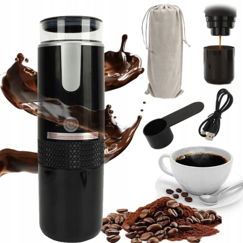 PORTABLE TRAVEL COFFEE MAKER FOR TRAVEL CAMPING - BLACK