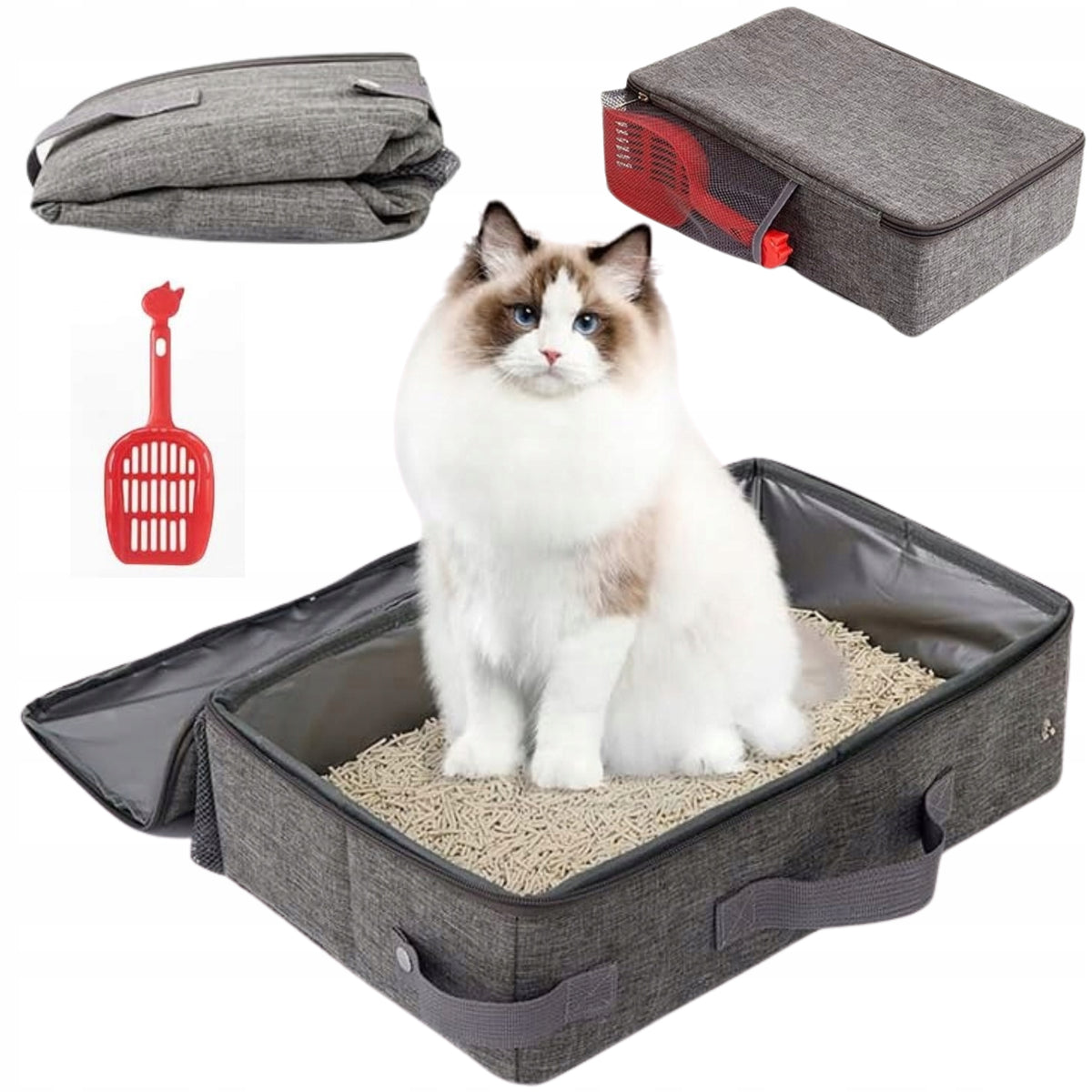 PORTABLE TRAVEL TOILET LITTER BOX FOR CAT HOLDER KITTEN HOLIDAY+DRAWER