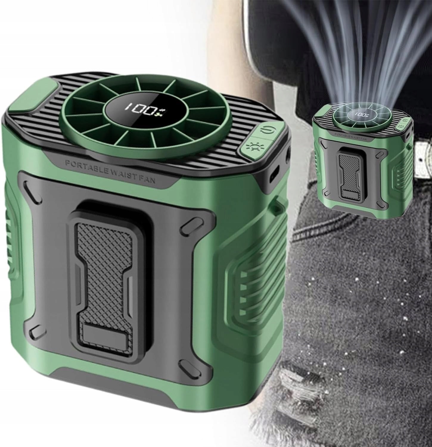 PORTABLE USB FAN FOR CAMPING, FISH, TREKKING, BIKE, OUTDOOR WORK Overall width 9.4 cm