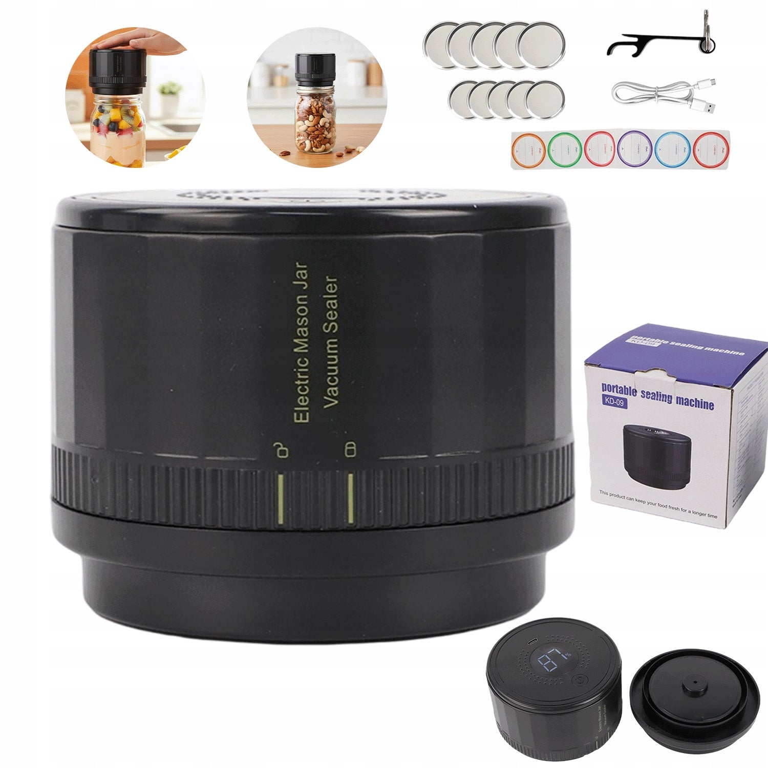 PORTABLE WEEK JAR CLOSER VACUUM FOOD PACKAGING USB