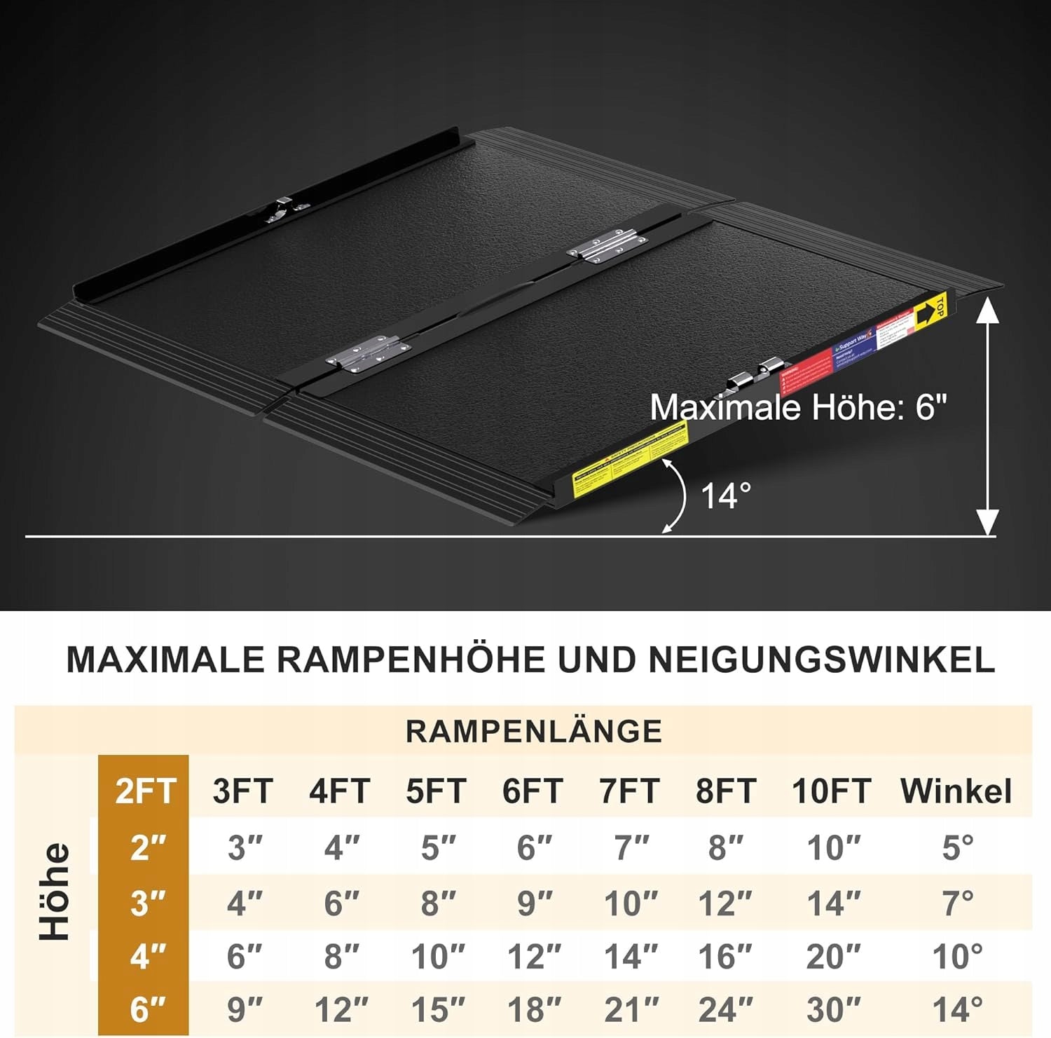 PORTABLE WHEELCHAIR RAMP ADJUSTABLE 272 KG ANTI-SLIP Manufacturer code 0634479389832