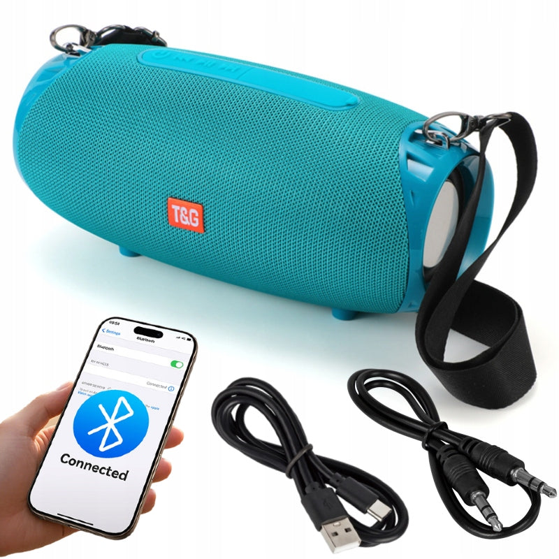 PORTABLE WIRELESS BLUETOOTH SPEAKER FM USB SD AUX BOOMBOX TOWER STRAP