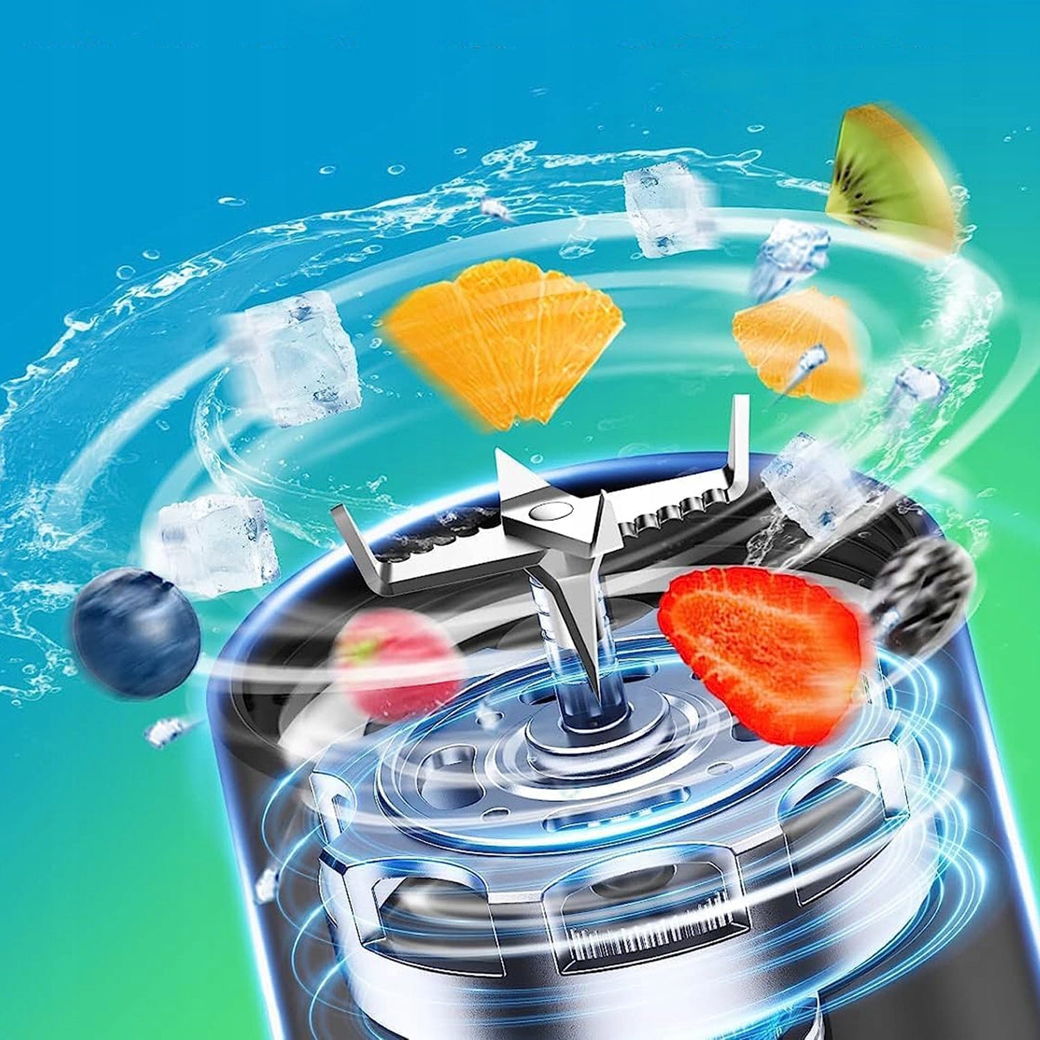 PORTABLE WIRELESS JUICE SQUEEZER WITH 6-POINT STEEL BLADES Packaging status original