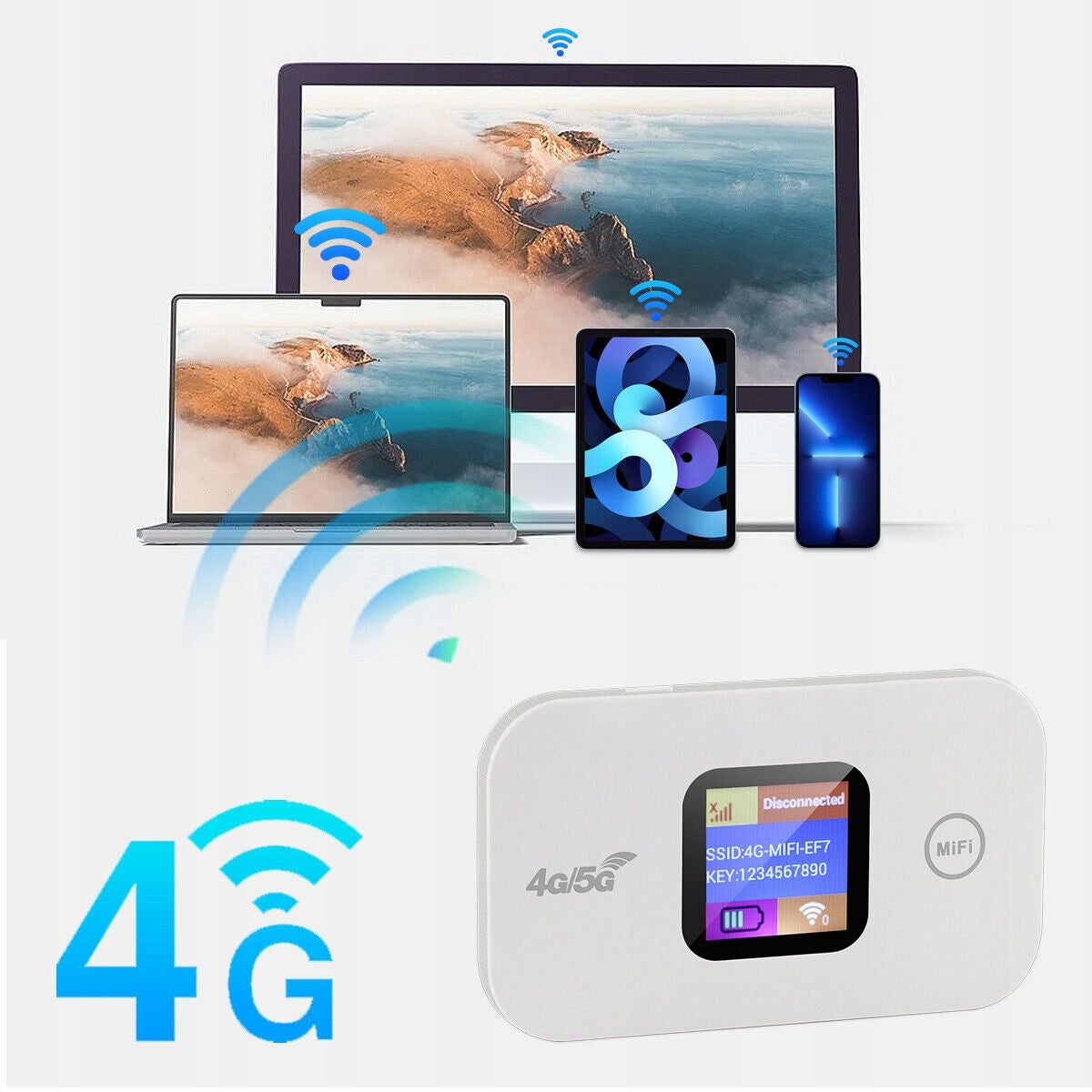PORTABLE WIRELESS MOBILE ROUTER HOTSPOT ROUTER 4G LTE, 2100MAH Packaging status original