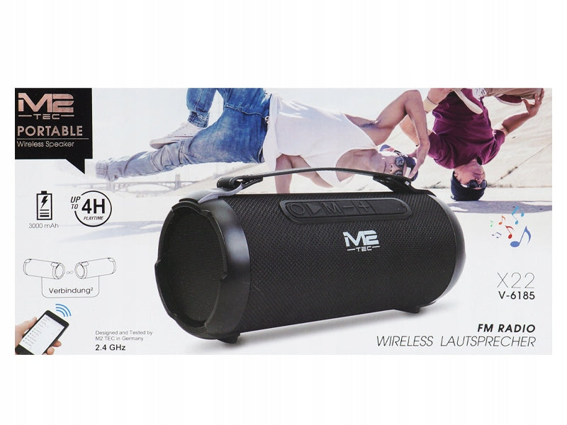 PORTABLE WIRELESS SPEAKER M2 TEC X22 RADIO SLOT MicroSD AUX 9,5W Brand T&G