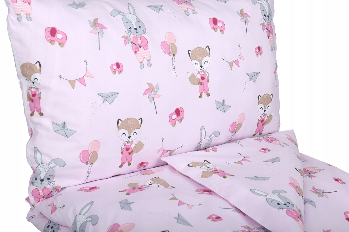 Babymam vaikiškas patalynės komplektas Lapė ir zuikis, 135x100, 2 dalių