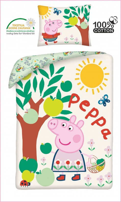 Vaikiškas patalynės komplektas Peppa, 140x200, 2 dalių